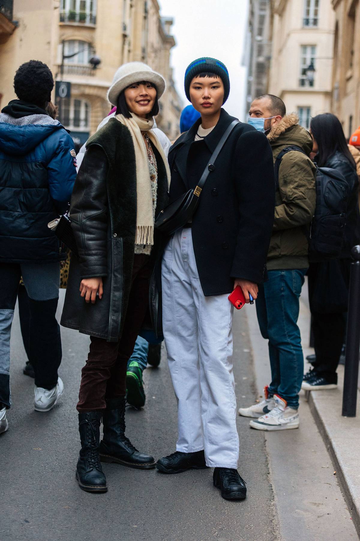 Amane Taniguchi & Kayako Higuchi Street Style at Paris Fashion Week Men’s Fall-Winter 2022
