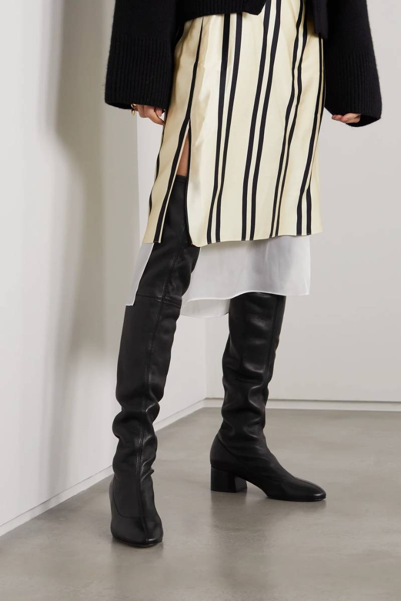 Black Sedona leather over-the-knee boots  KHAITE  NET-A-PORTER