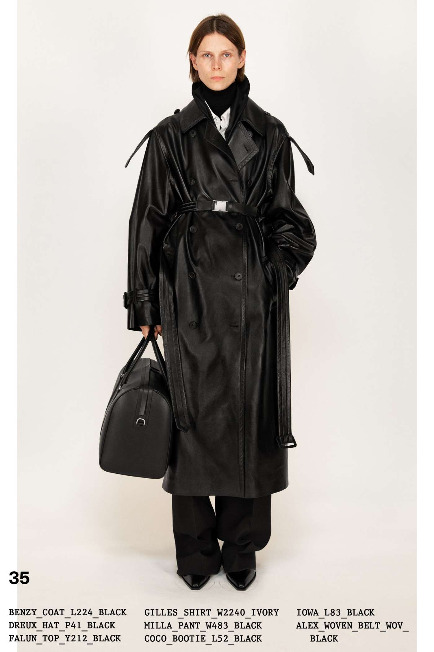 Black Leather Coat Minimal Fashion Campaign