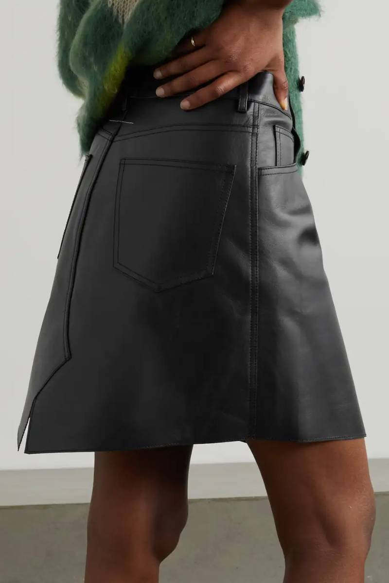 Black Leather mini skirt  MAISON MARGIELA  NET-A-PORTER Brand
