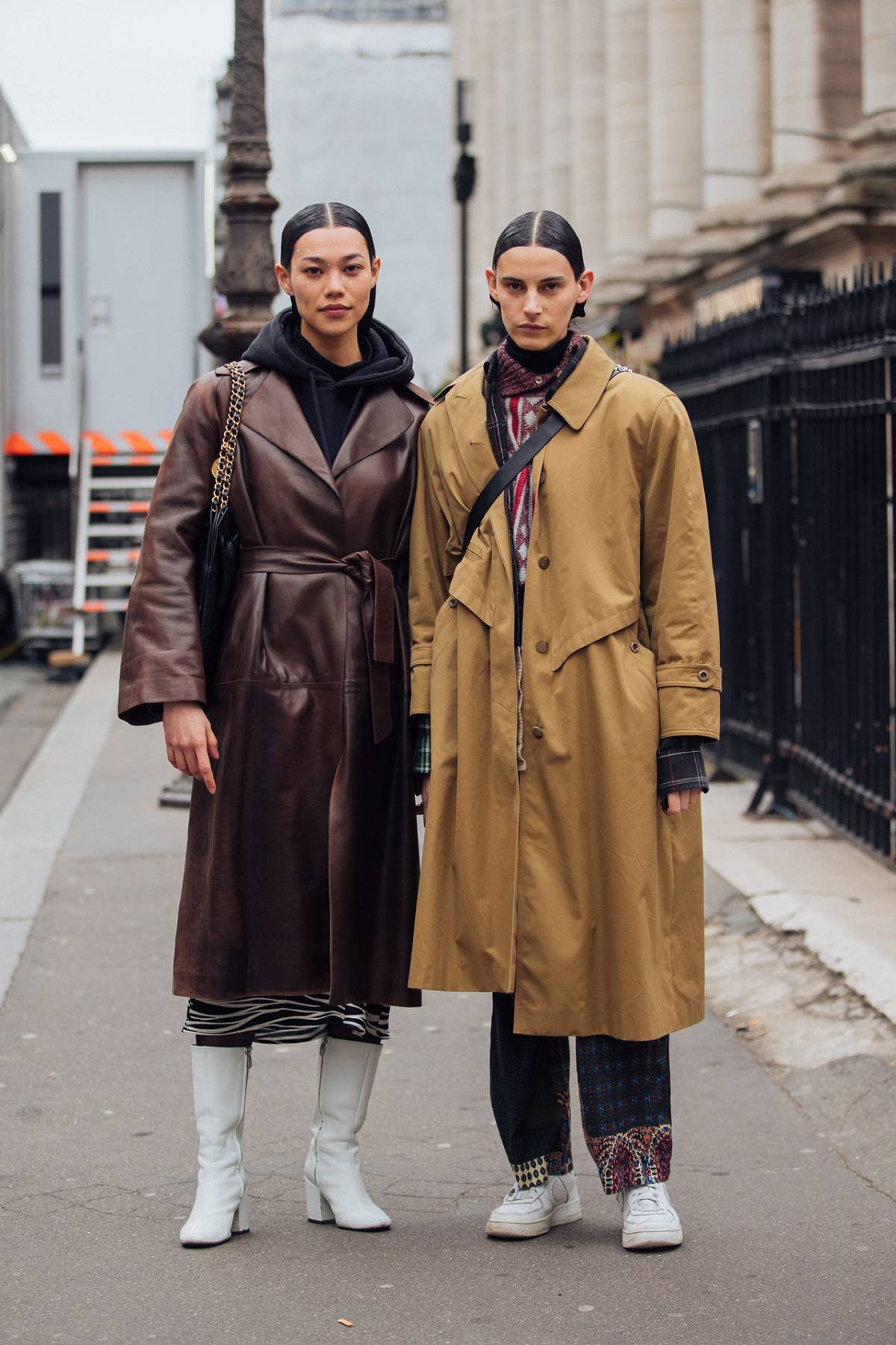 Cyrielle Lalande & Jade Nguyen Street Style at Paris Haute Couture Week Spring-Summer 2022