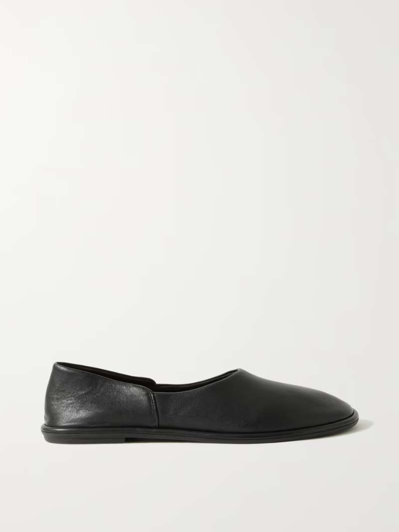 THE ROW Canal glossed-leather ballet flats  NET-A-PORTER