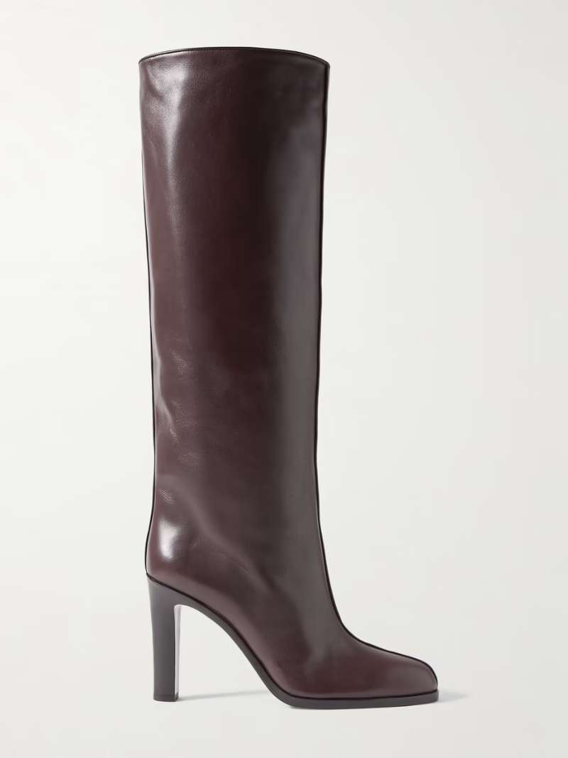 THE ROW Paneled leather knee boots  NET-A-PORTER
