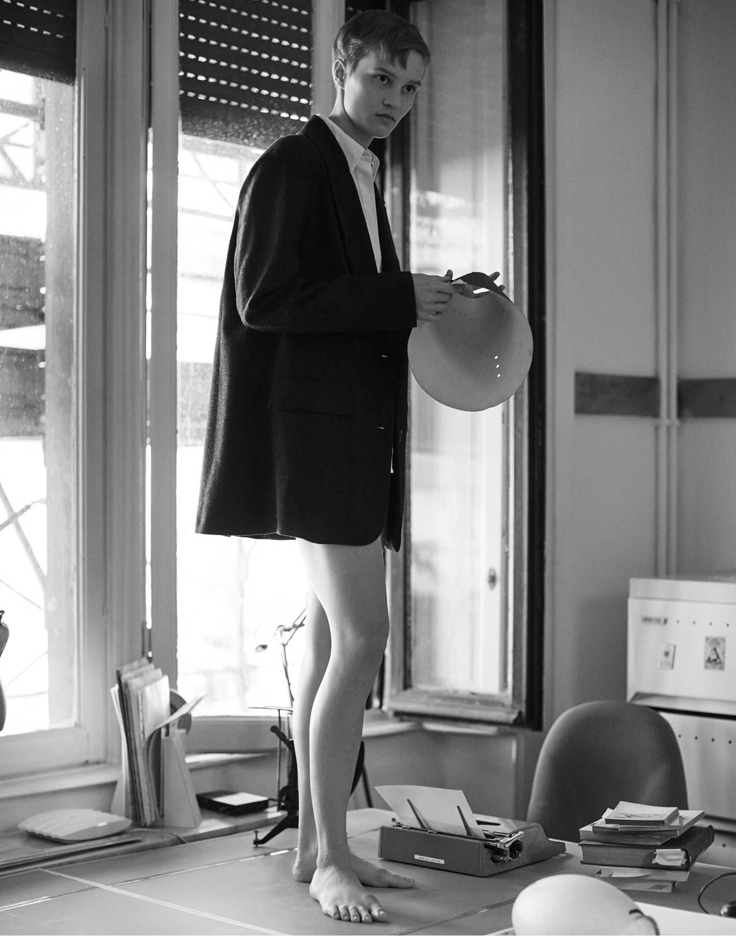 Sofia Hansson by Stefano Galuzzi for Marie Claire Italia November 2021 Clothing: Viscose blazer by Soallure; Cotton shirt by Moi Mimi