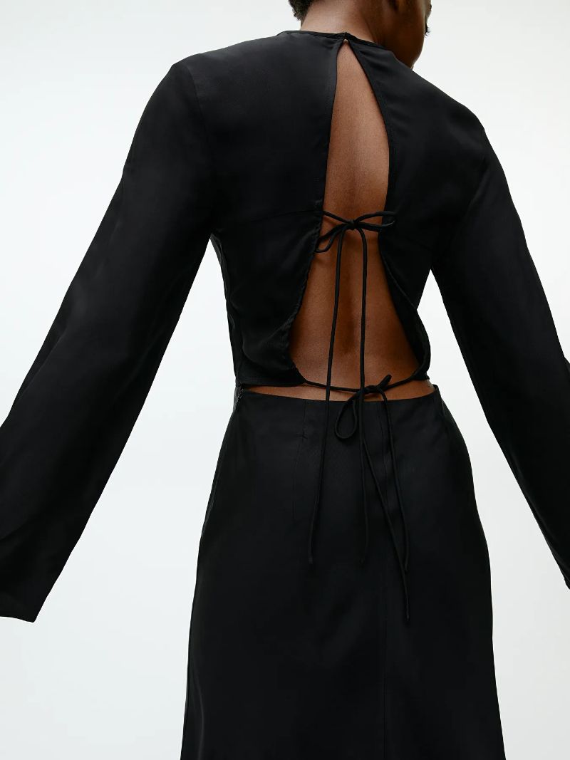 Open Back Maxi Dress - Black - ARKET 