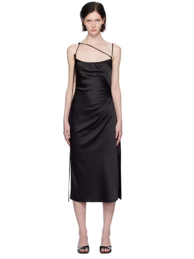 Black Rita Midi Dress by Kijun on Sale