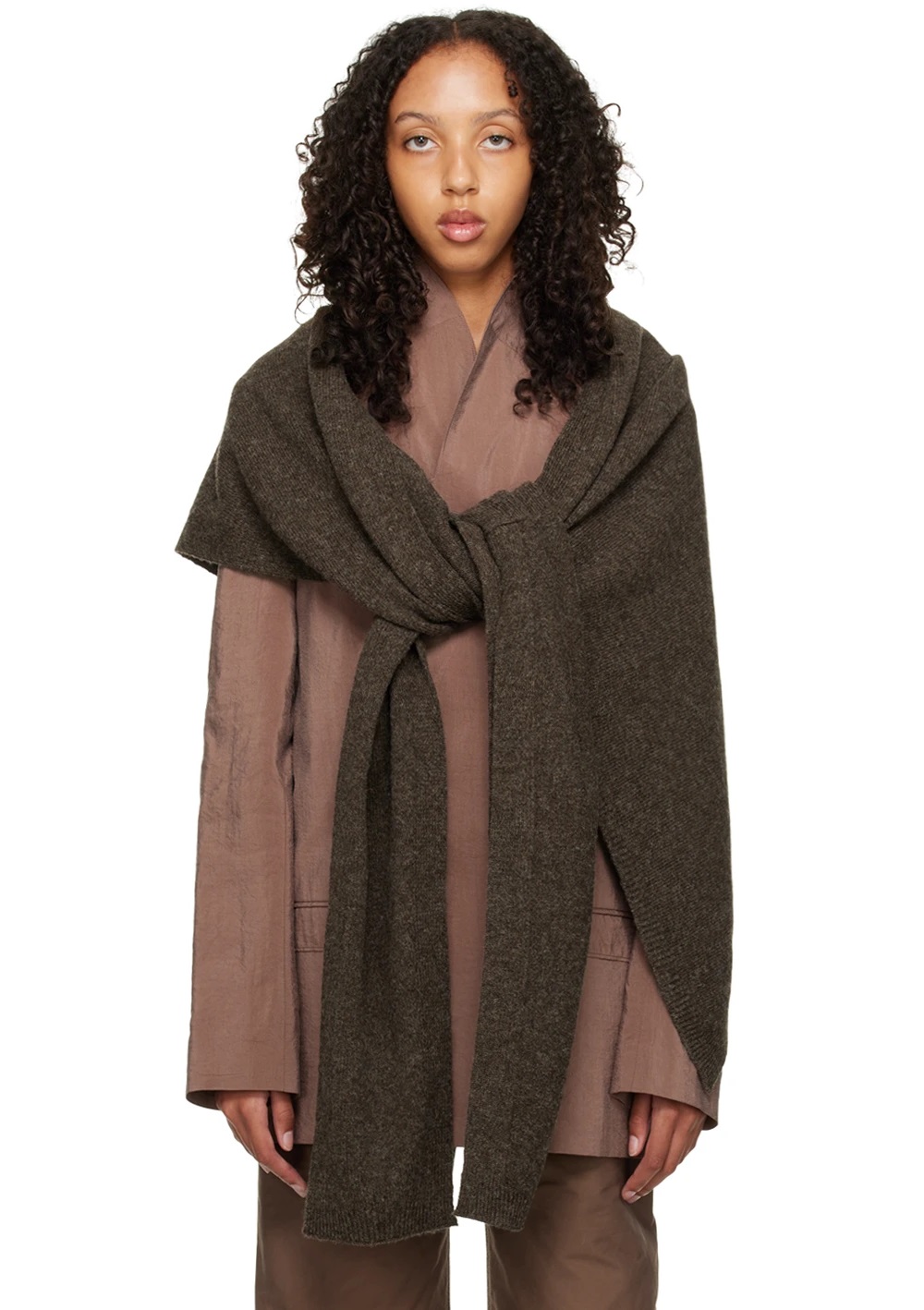 Lemaire Brown Wrap Scarf  SSENSE