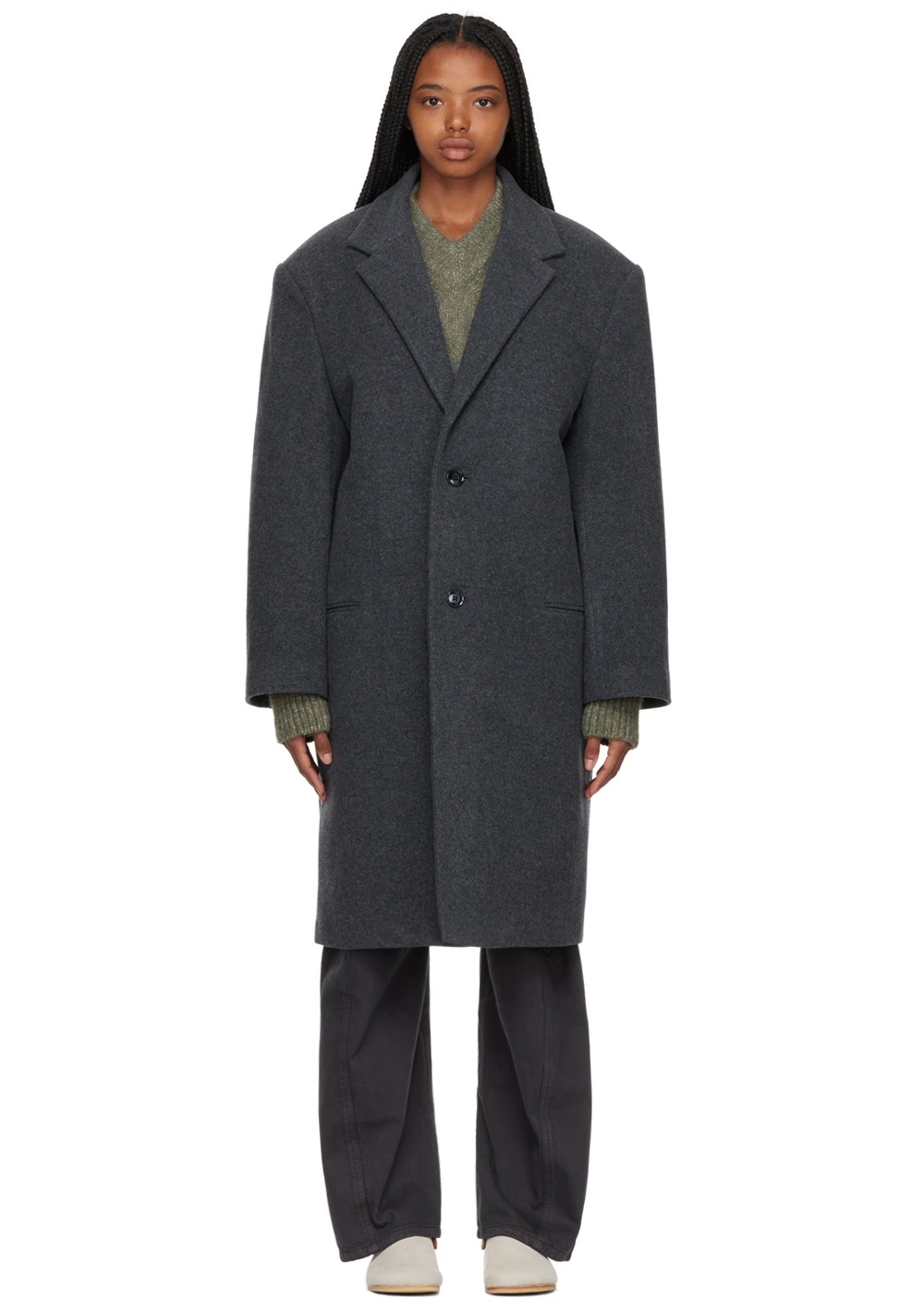 Lemaire Gray Chesterfield Coat  SSENSE