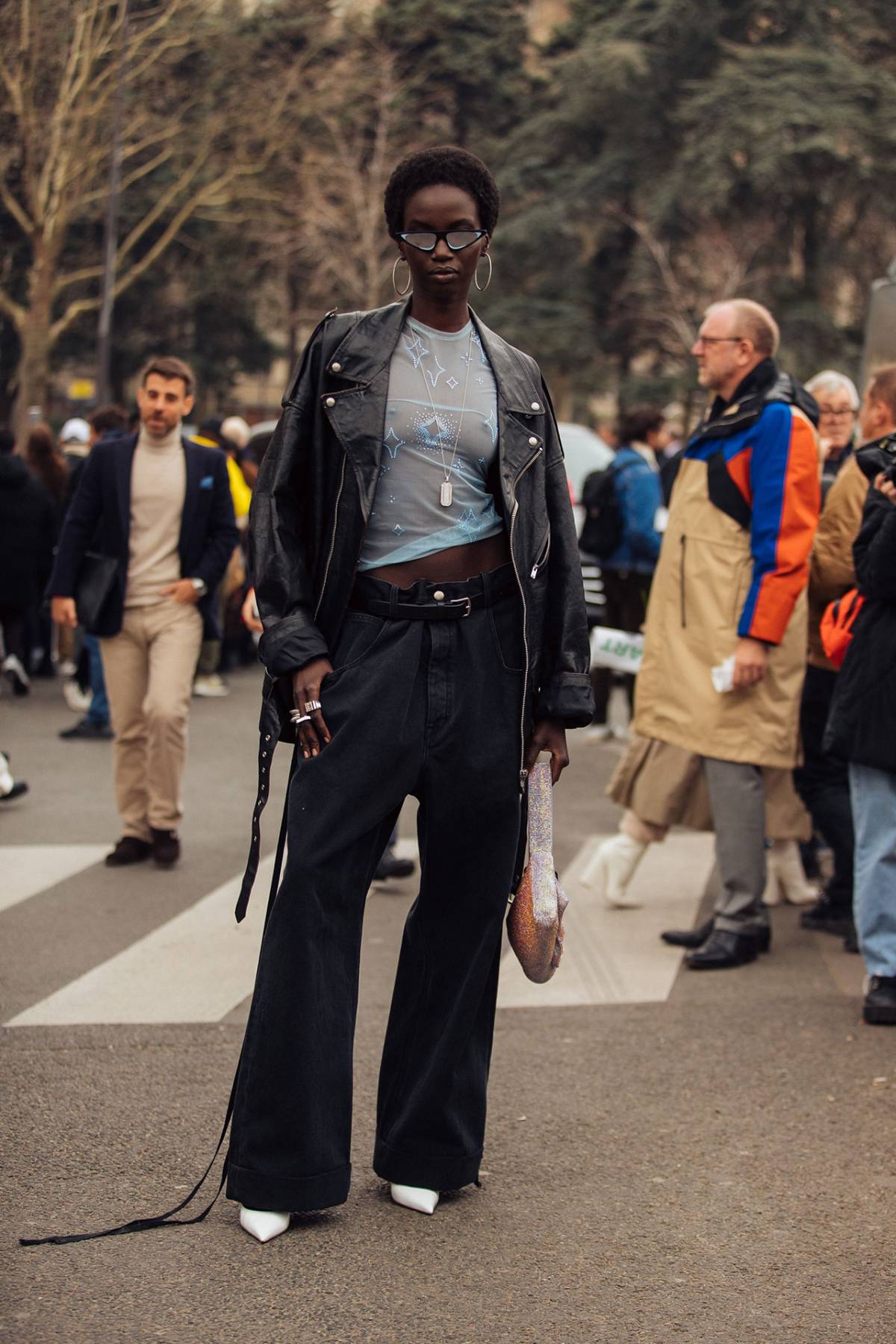 Anok Yai Street Style at Paris Fashion Week Fall-Winter 2022