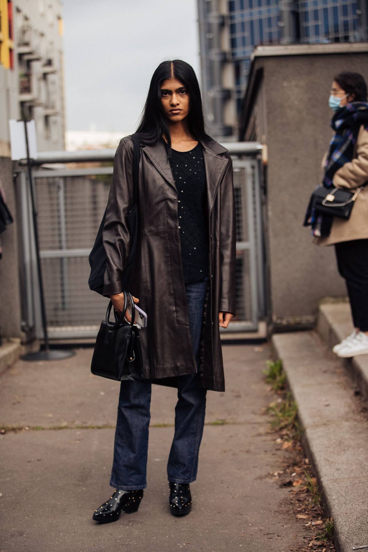 Ashley Radjarame Street Style at Paris Fashion Week Fall-Winter 2022