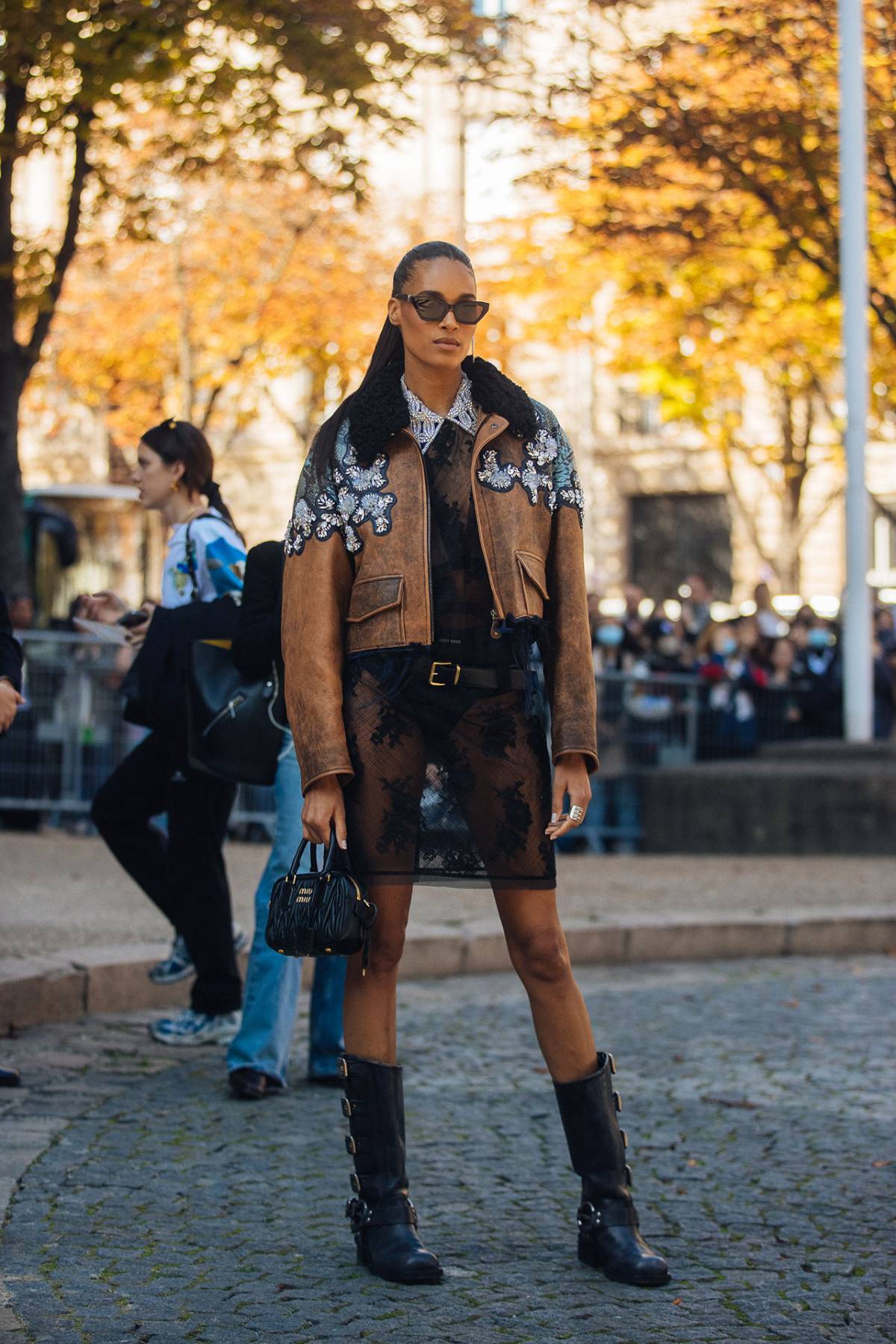 Cindy Bruna Street Style at Paris Fashion Week Spring-Summer 2023