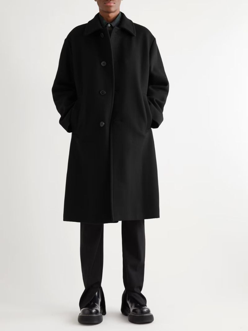 Black Wool-Blend Coat  DRIES VAN NOTEN  MR PORTER