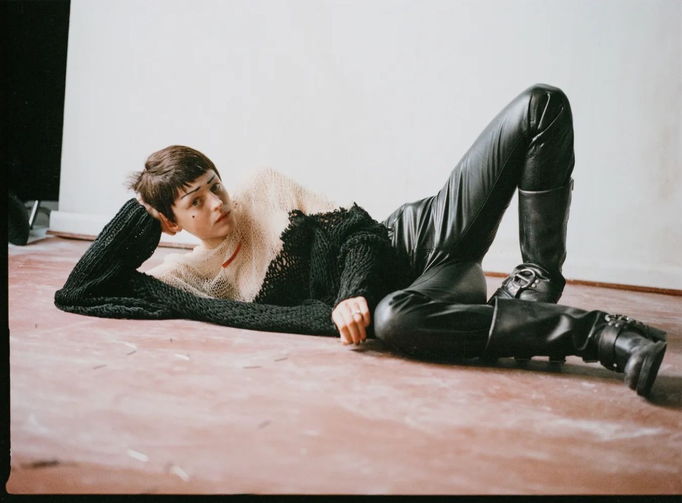 Miu Miu Black Leather biker boots Fashion Jessica Willis 