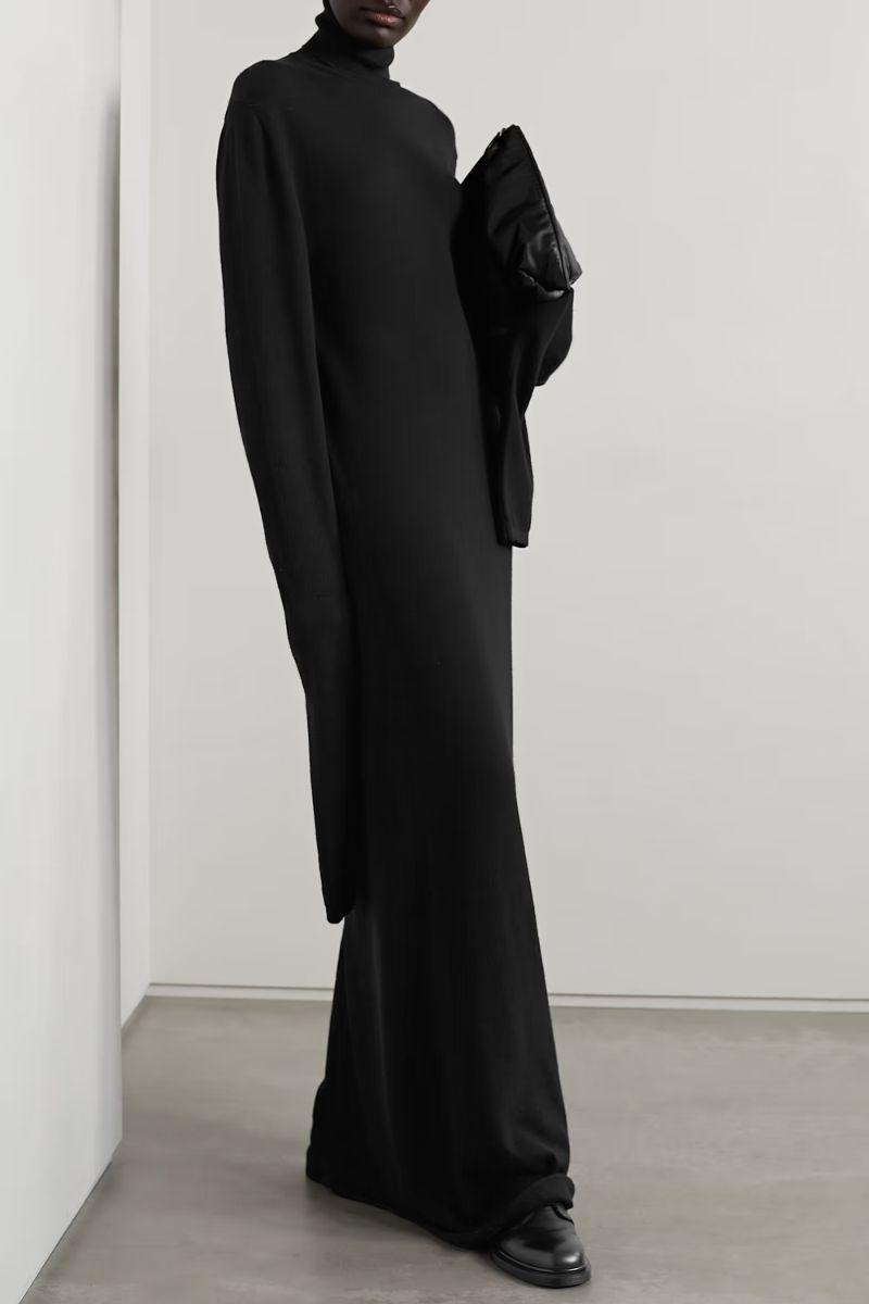 Black Alicia wool turtleneck gown  THE ROW  NET-A-PORTER
