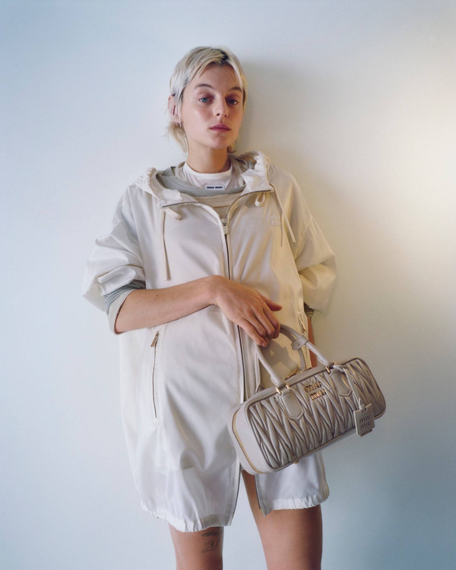 Emma Corrin by Zoe Ghertner for Miu Miu Spring-Summer 2023 Ad Campaign Minimal Fashion