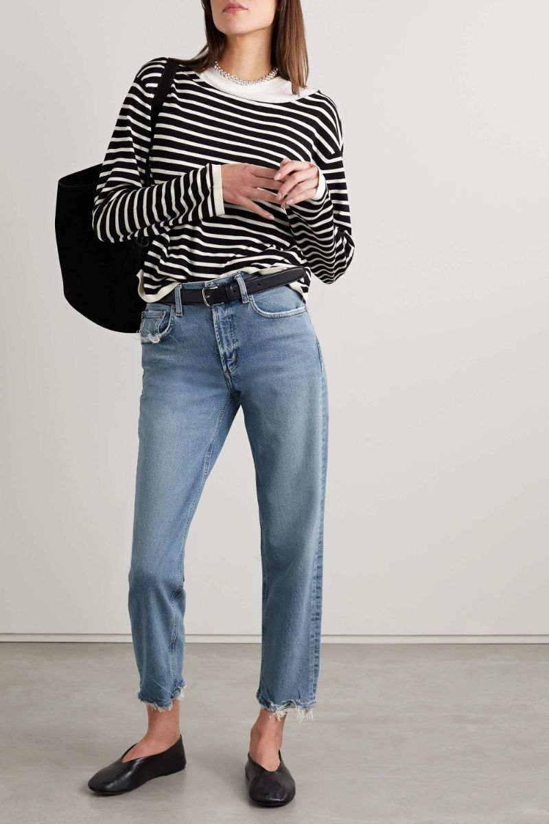 Mid denim Kye distressed high-rise straight-leg jeans  AGOLDE  NET-A-PORTER