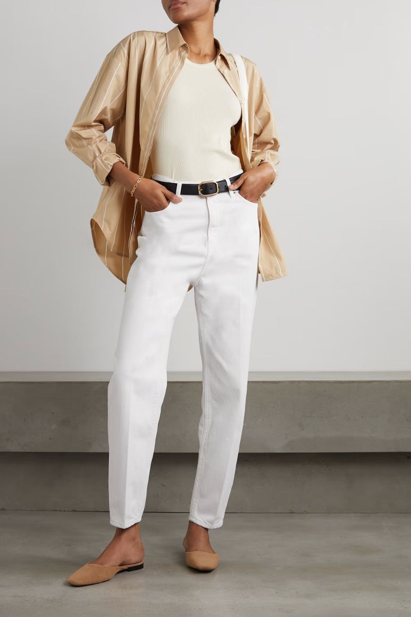 White High-rise tapered jeans  TOTEME  NET-A-PORTER