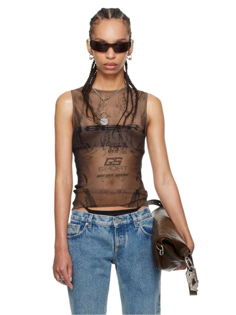 Jean Paul Gaultier Brown Shayne Oliver Edition 'GS Sport' Tank Top SSENSE