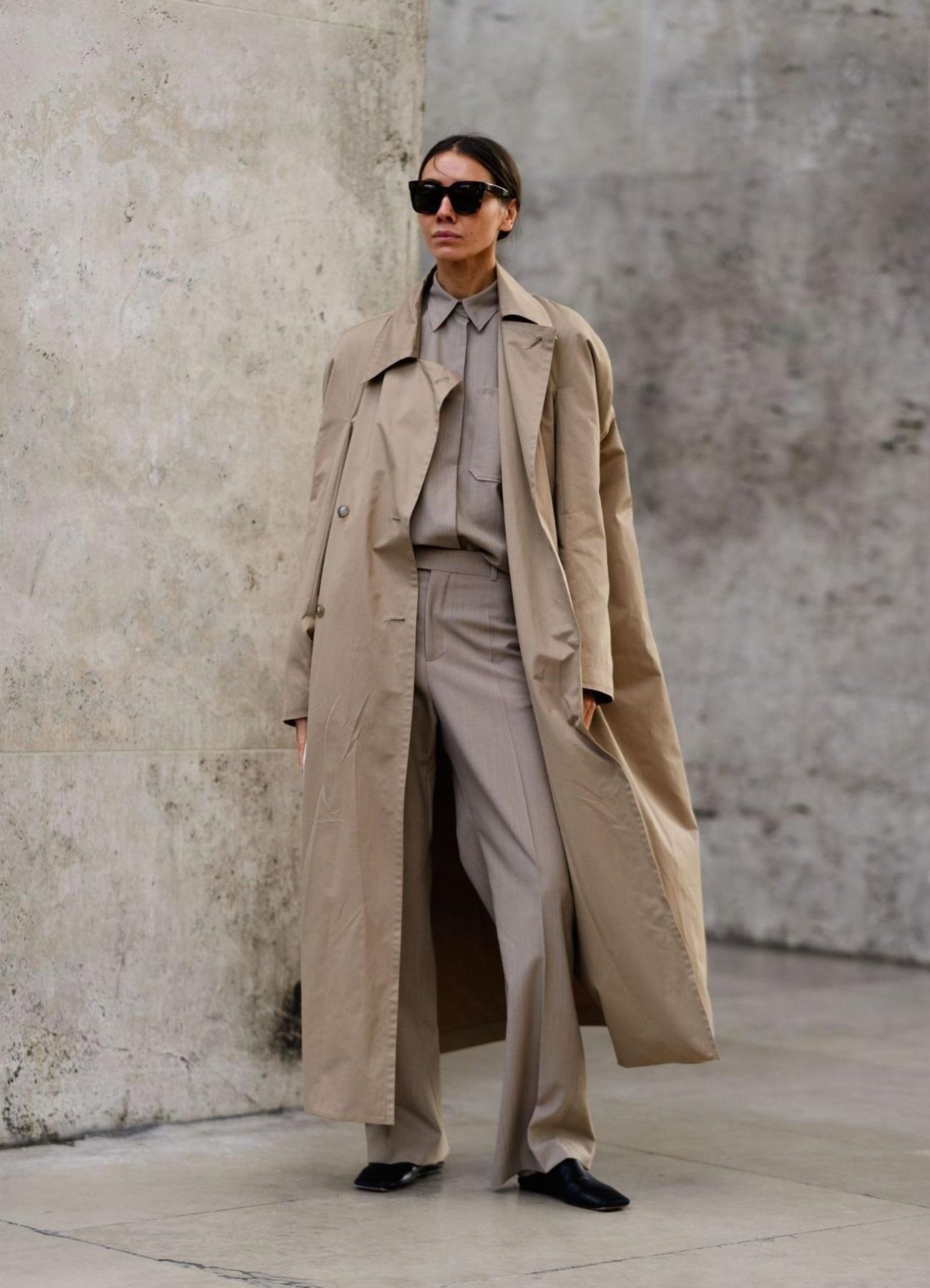 Julie Pelipas Autumn Layering Lessons, Beige Trench Coat Outfit Minimal Style