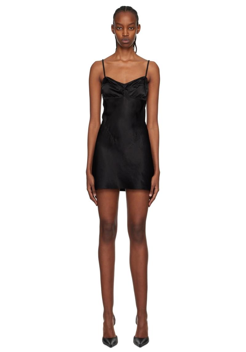 Black Waterlily Minidress by Anna October on Sale