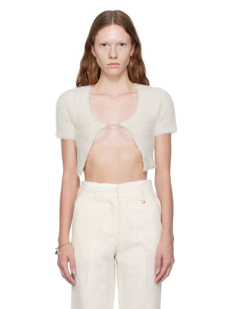 Off-White Le Papier 'La Maille Neve' Cardigan by JACQUEMUS on Sale