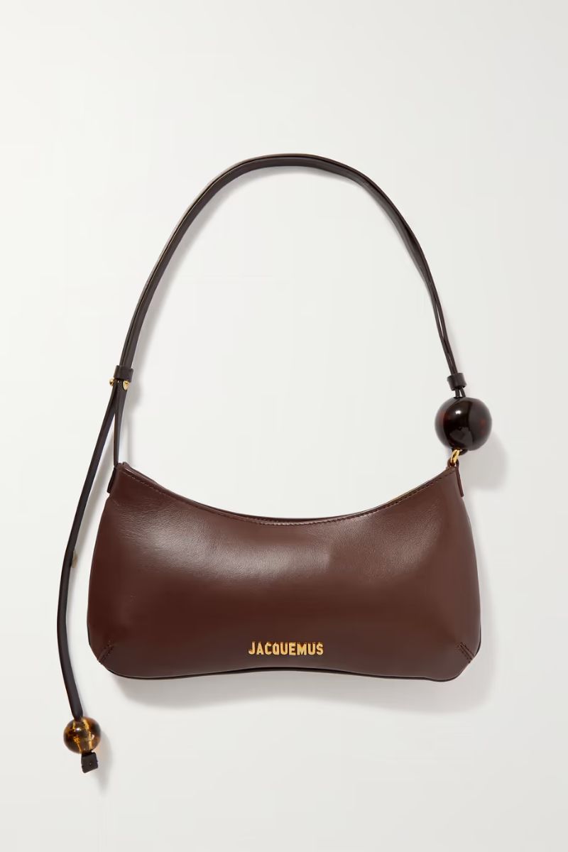 JACQUEMUS Le Bisou Perle embellished leather shoulder bag  NET-A-PORTER