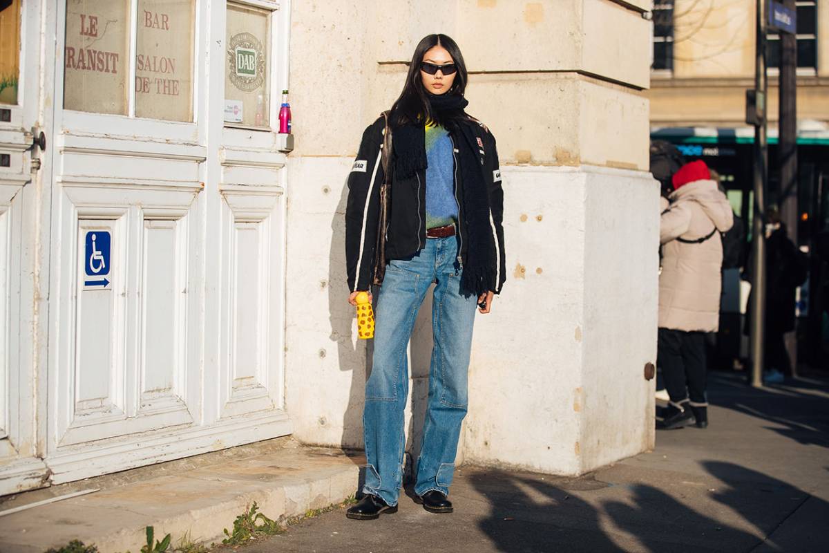 Sijia Kang Dr. Martens Shoes Street Style at Paris Fashion Week Fall-Winter 2023