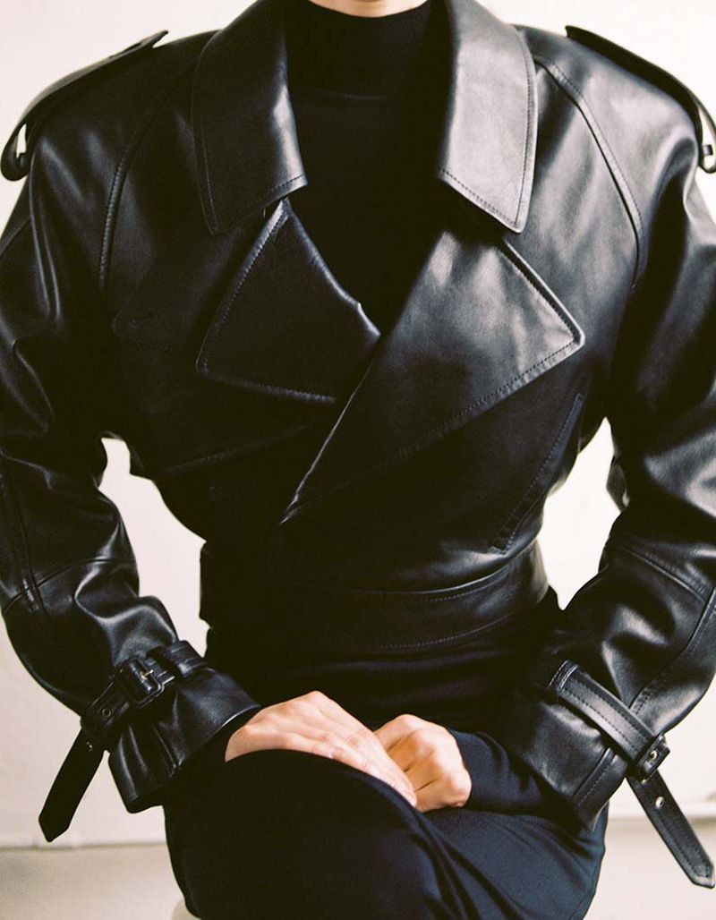 Agnese Furlanis in Saint Laurent Cropped leather biker jacket by Priscillia Saada for Indie Magazine Spring-Summer 2023
