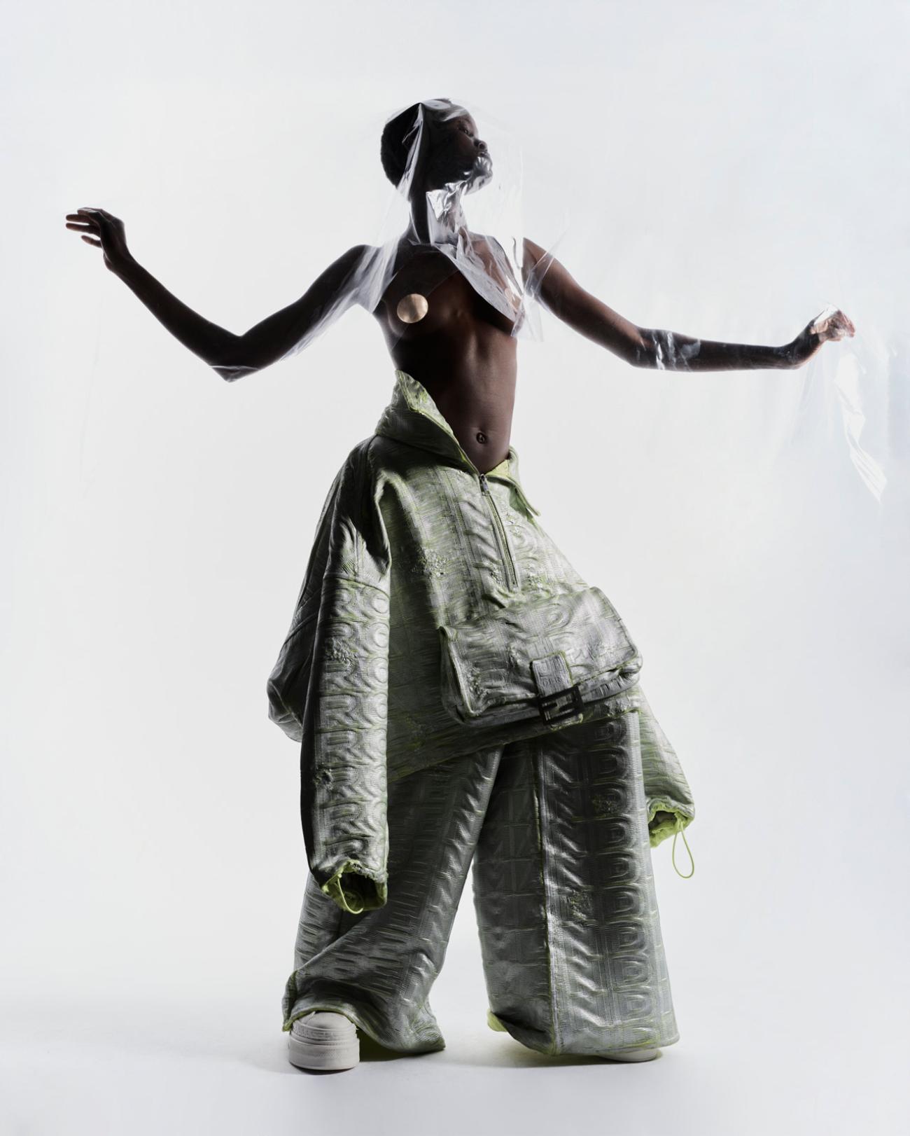 Anyiel Majok in Fendi by Marc Jacobs by Sarah Blais for Document Journal Spring-Summer 2023