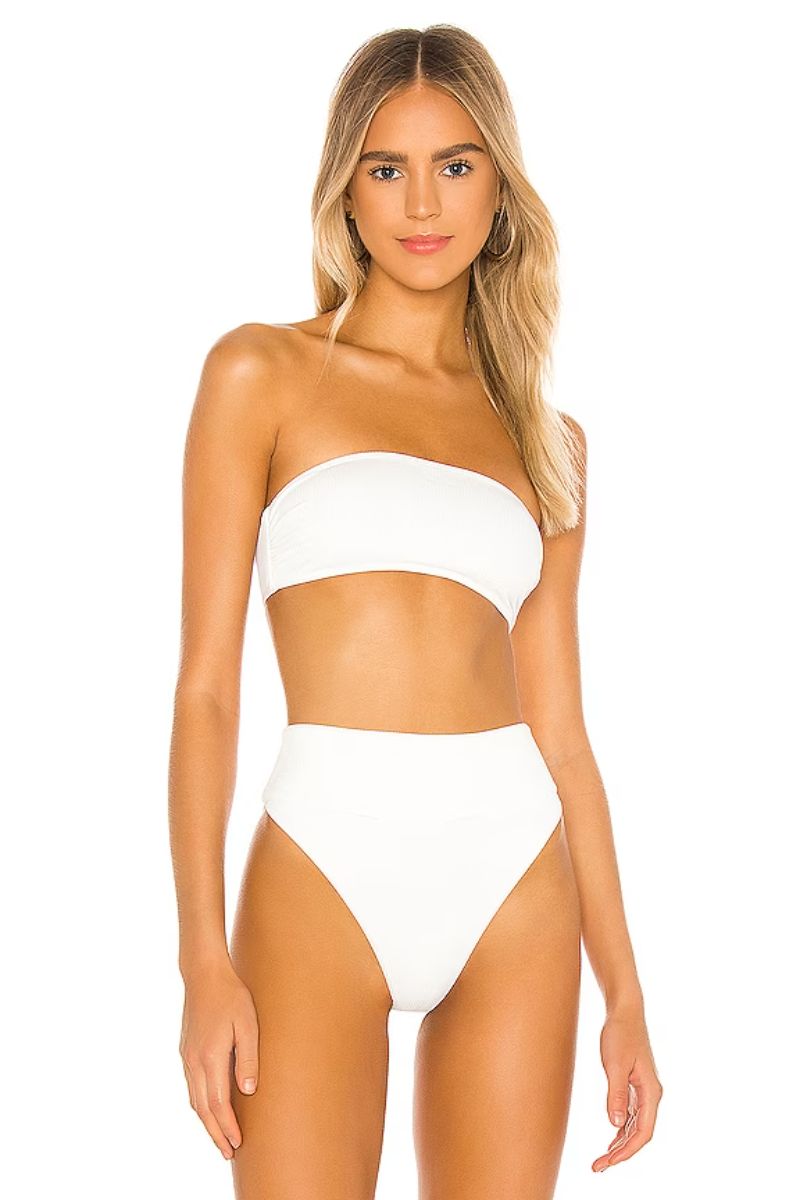 BEACH RIOT Kelsey Bikini Top in White  REVOLVE