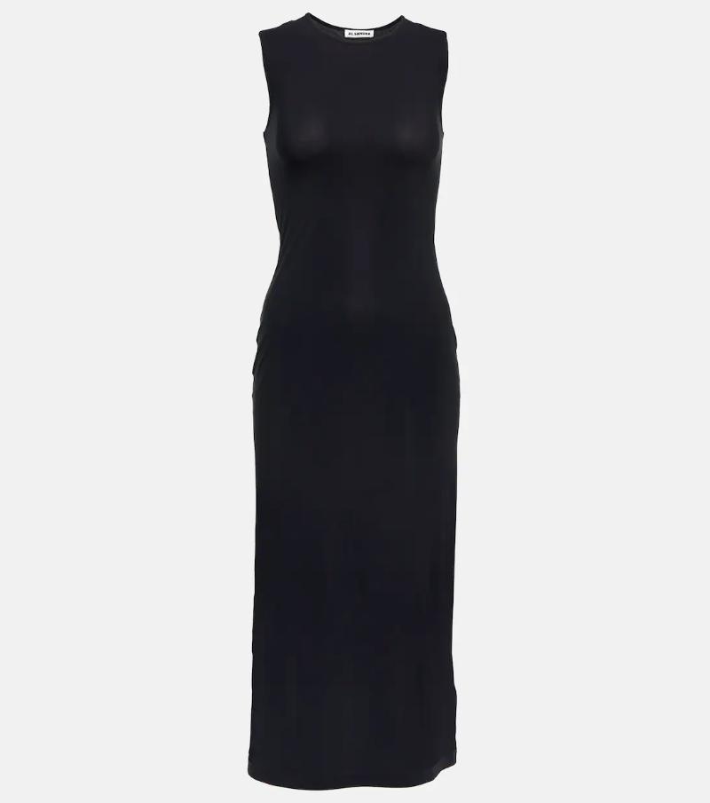 Fitted Jersey Midi Dress in Brown - Jil Sander Mytheresa