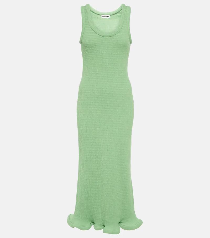 Jersey Midi Dress in Green - Jil Sander Mytheresa
