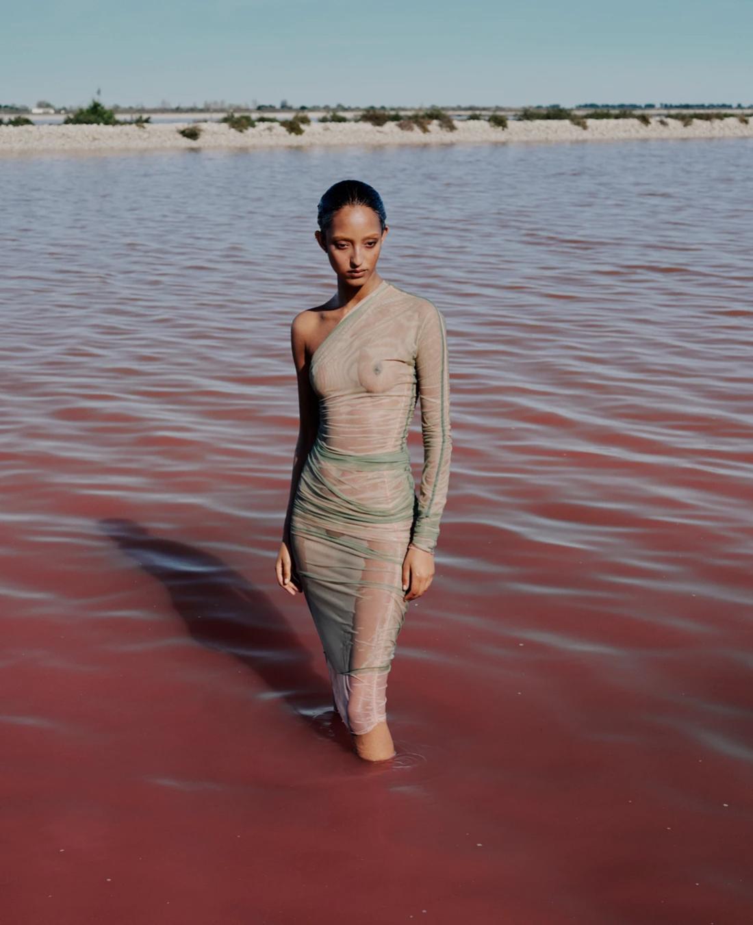 Mona Tougaard in Salin d'Aigues-Mortes by Tyler Mitchell for i-D Magazine Summer 2023