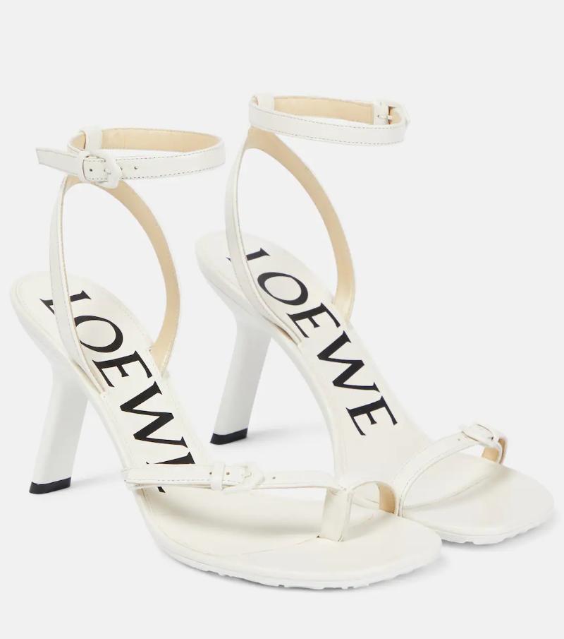Paulas Ibiza Petal 90 Leather Sandals in White - Loewe  Mytheresa