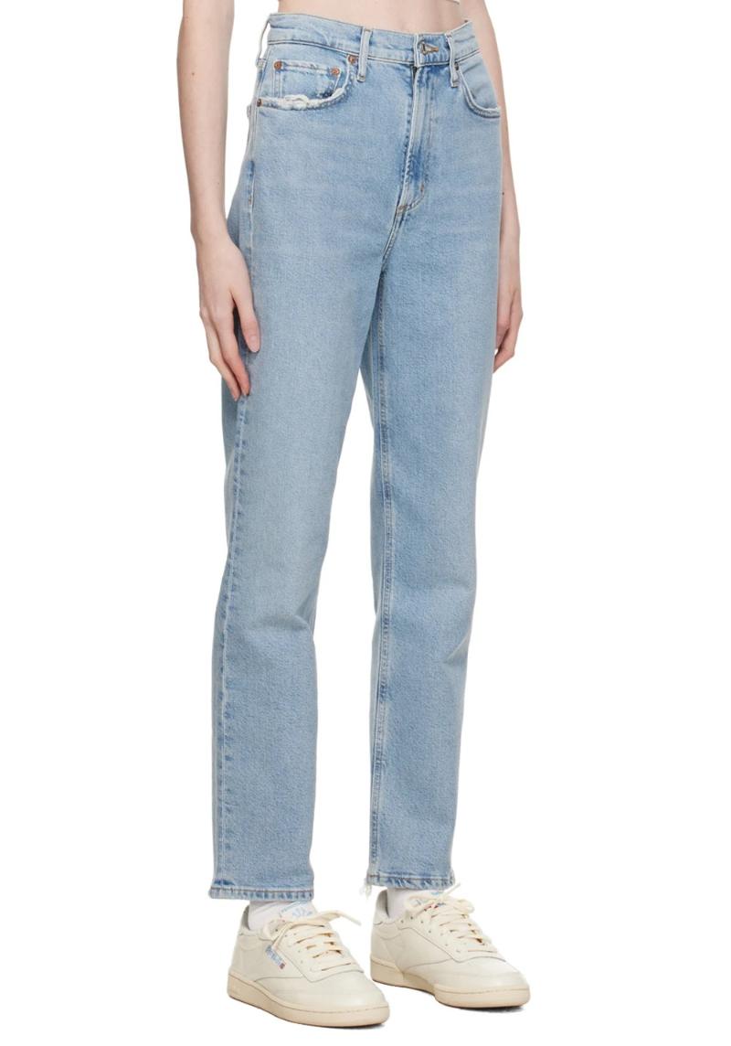 AGOLDE Blue Stovepipe Jeans  SSENSE