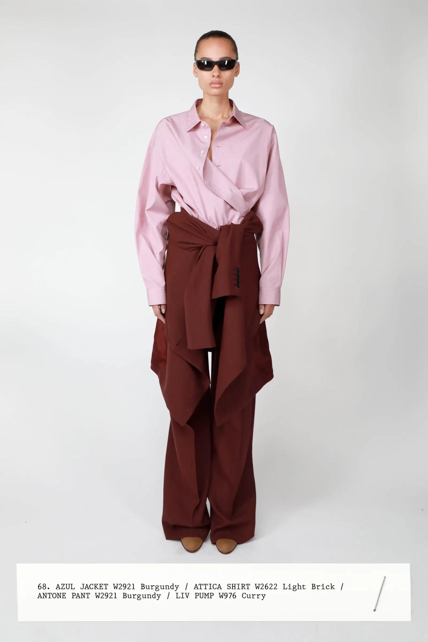 SSENSE Burgundy Suit Pink Shirt Outfit