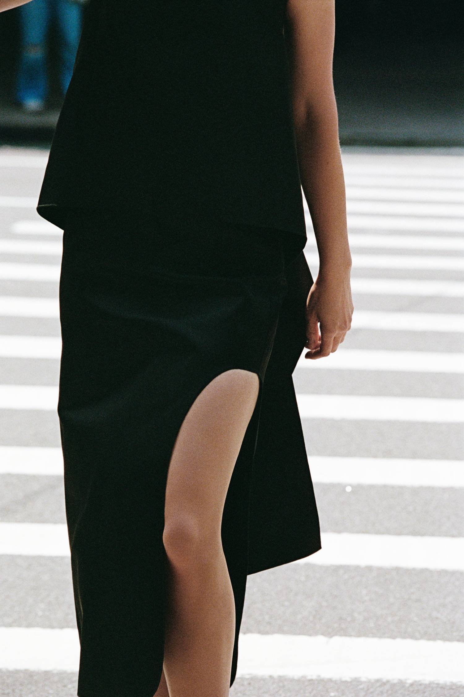 By Malene Birger Black Trinola backless canvas sash top, Black Wick Midi Skirt