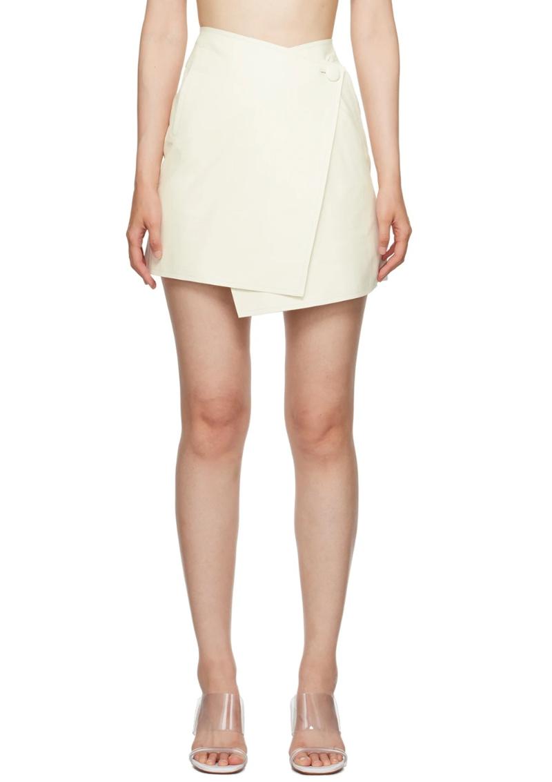 by Malene Birger Off-White Esmaa Leather Miniskirt  SSENSE
