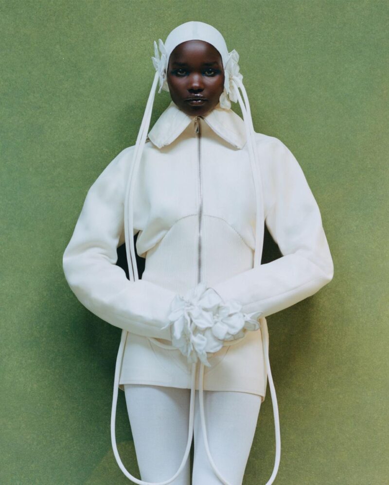 Akon Changkou in Off-White by Philip-Daniel Ducasse for Re-Edition Spring-Summer 2023