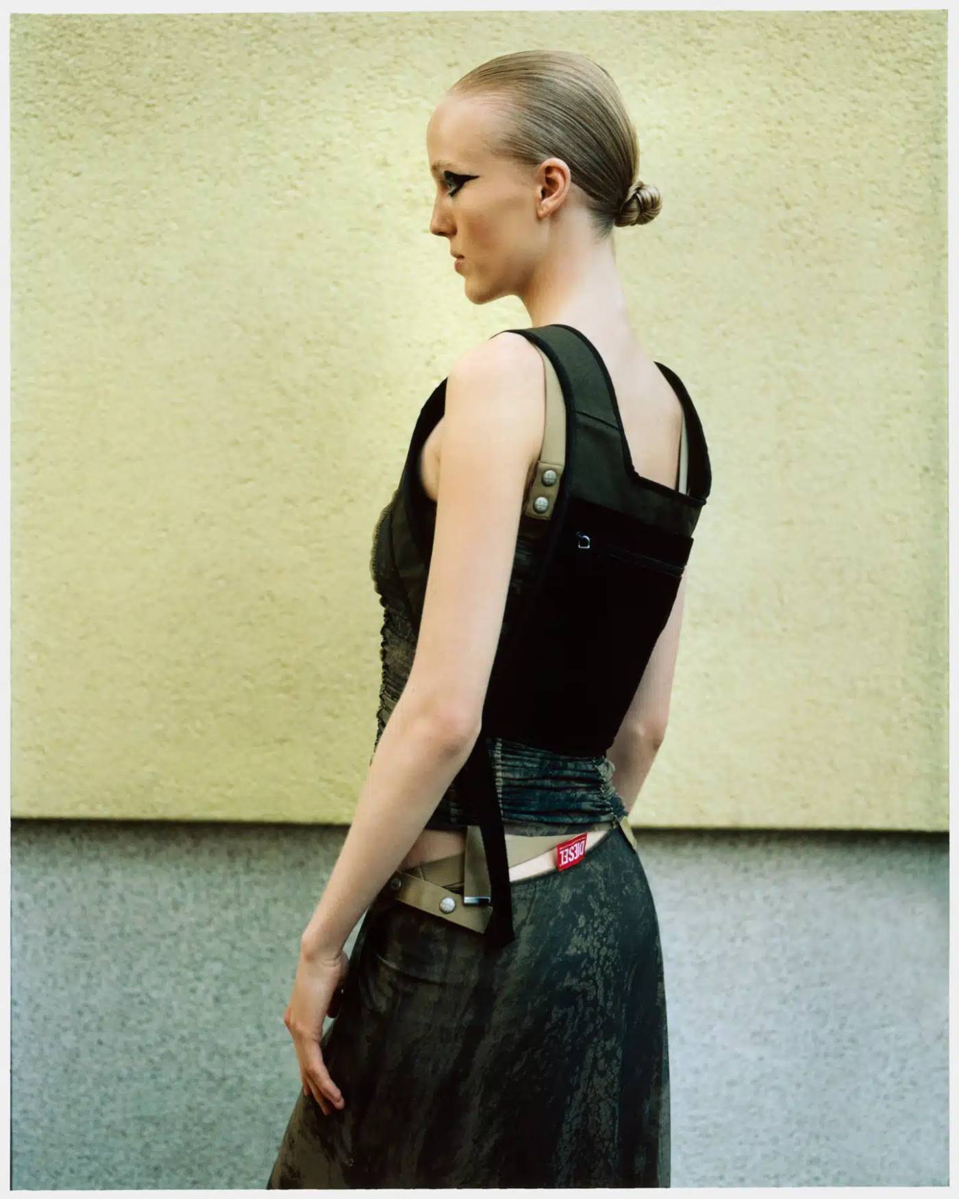  Diesel top and skirt, Miu Miu Spring-Summer 1999 Chest Rig Backpack