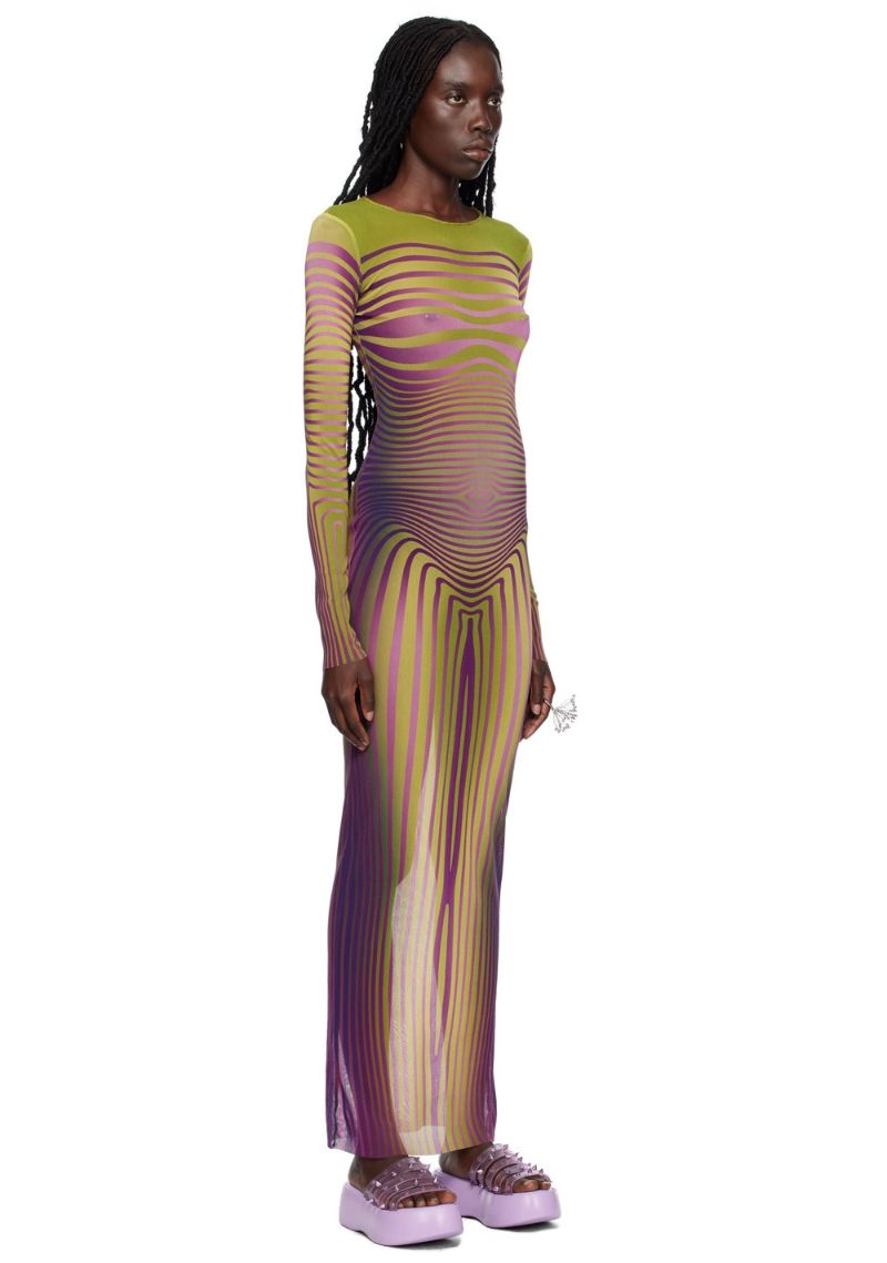 Jean Paul Gaultier Green 'The Body Morphing' Maxi Dress  SSENSE