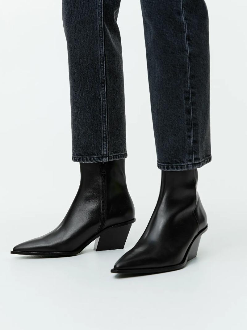 Leather Ankle Boots - Black - ARKET GB