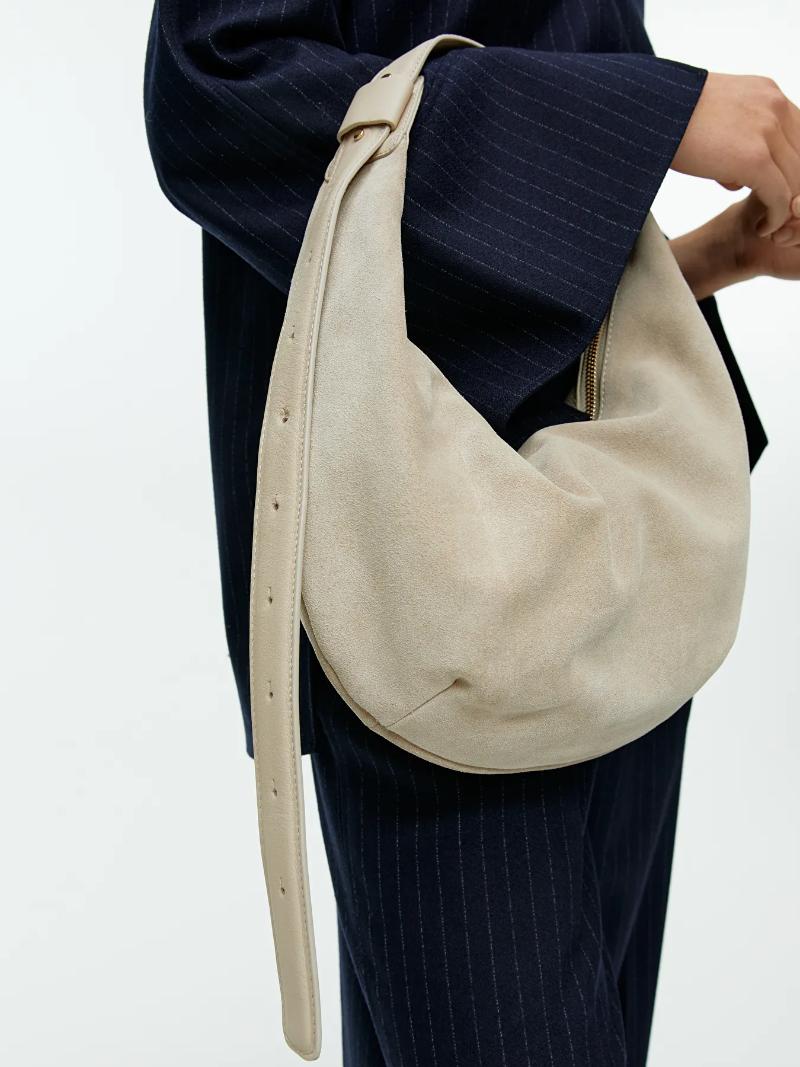 Mid Size Curved Shoulder Bag - Beige - ARKET GB