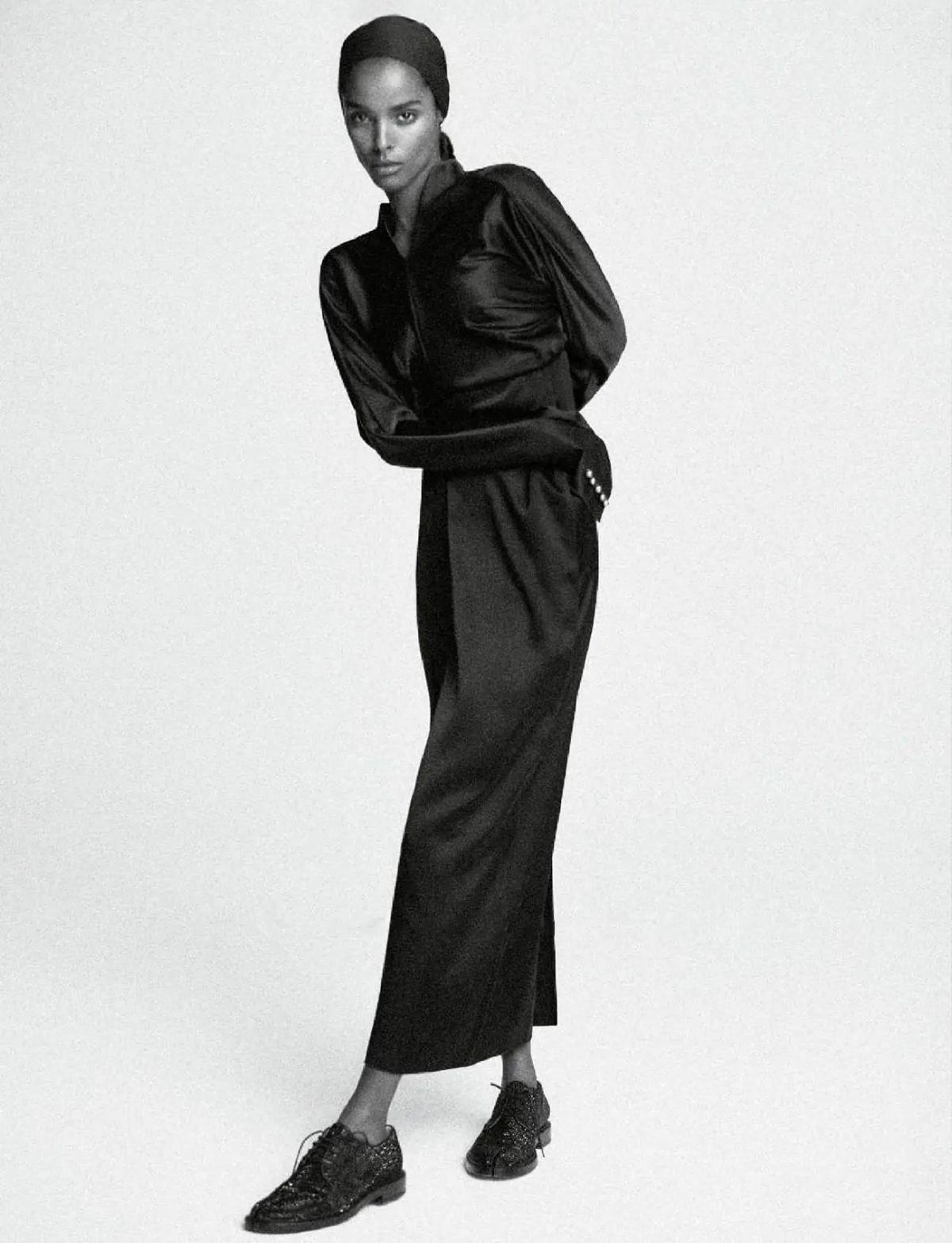 Malika Louback in Lanvin Dress by Chris Colls for Elle France August 2023