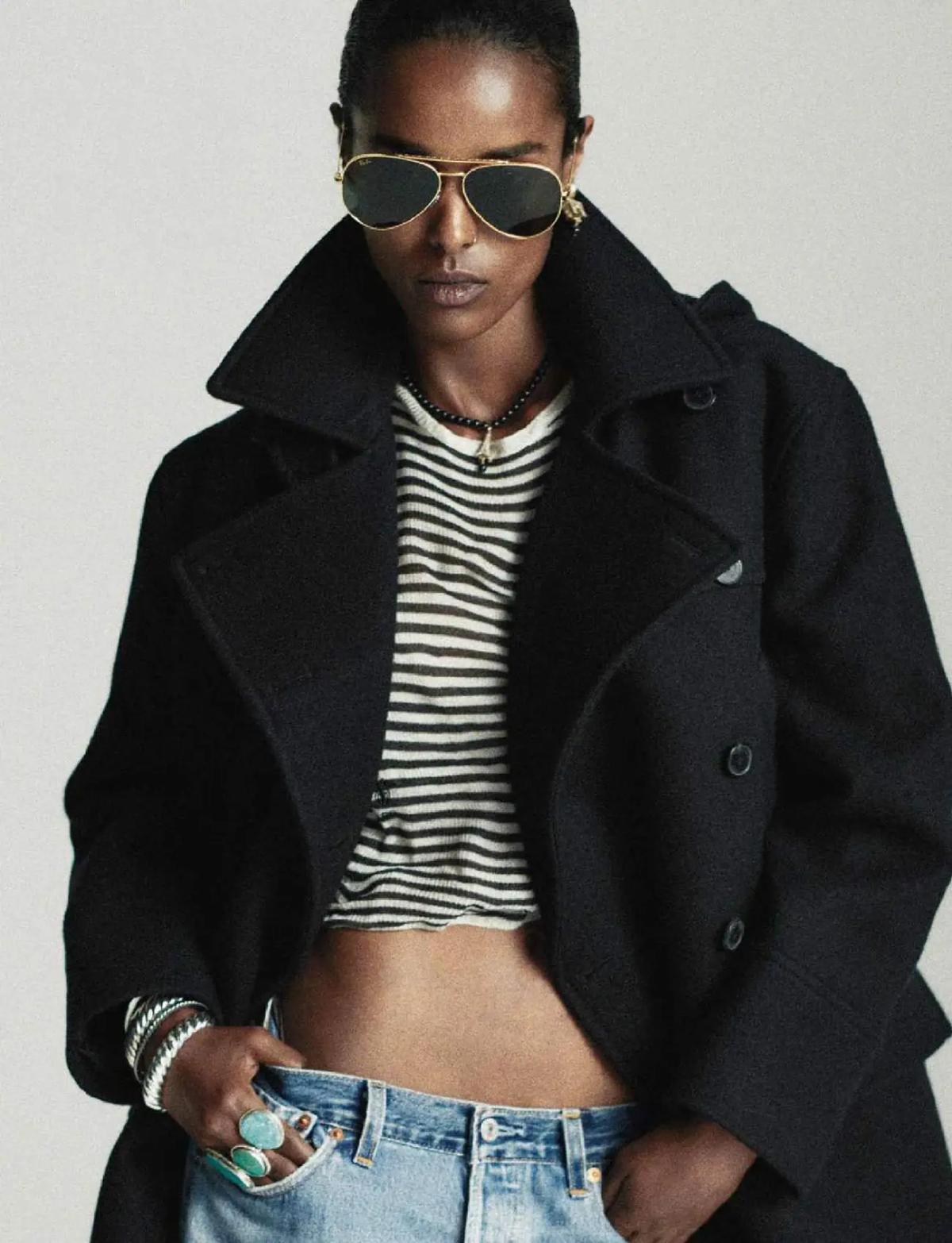 Malika Louback in Levi's Jeans by Chris Colls for Elle France August 2023