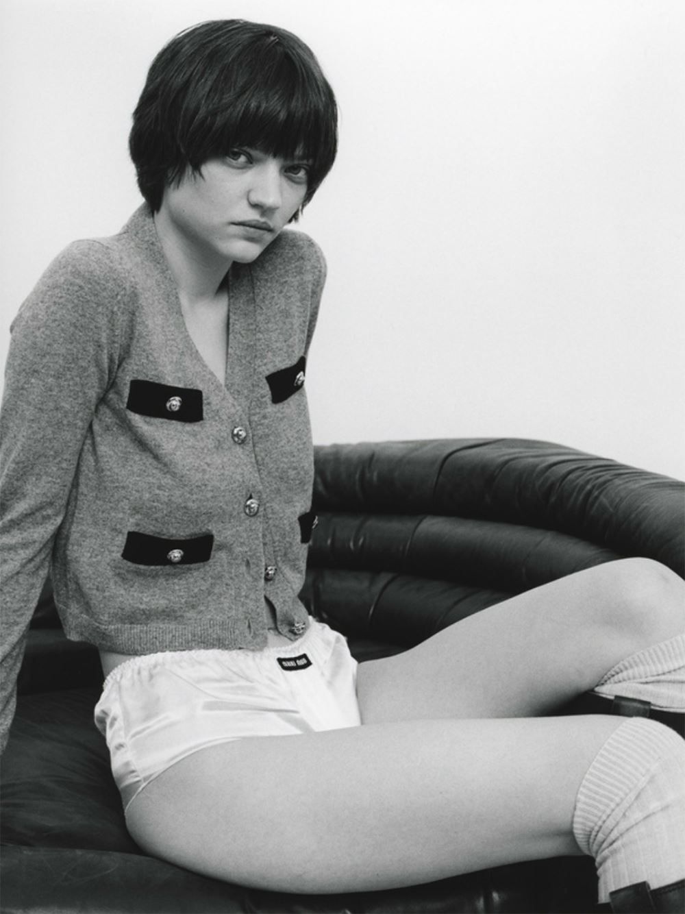 Miu Miu Grey button-up cashmere cardigan Fashion Editorials