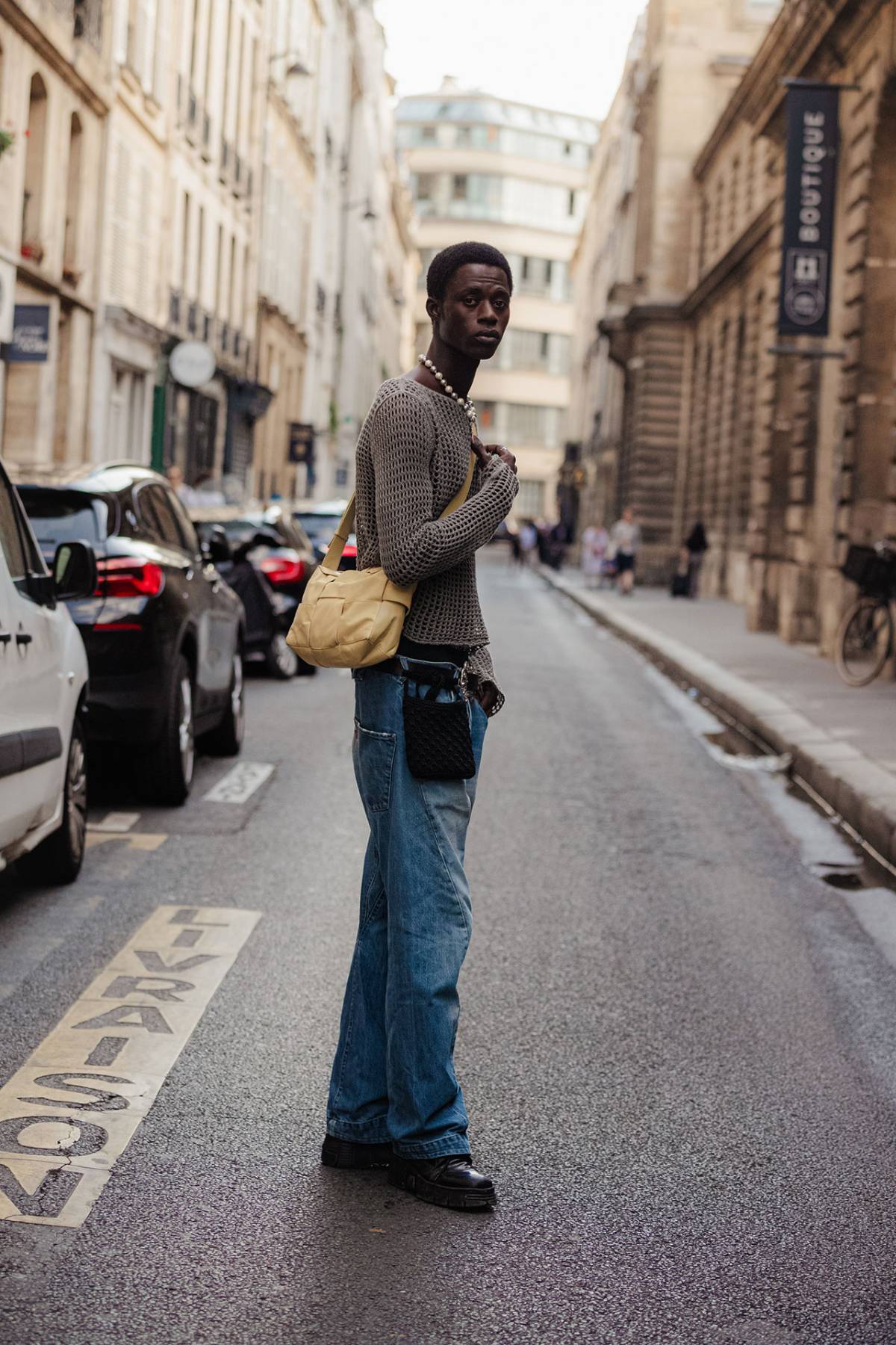 Abdoul Mbengue Outfit at Men's Fashion Week Spring-Summer 2024 in Paris
