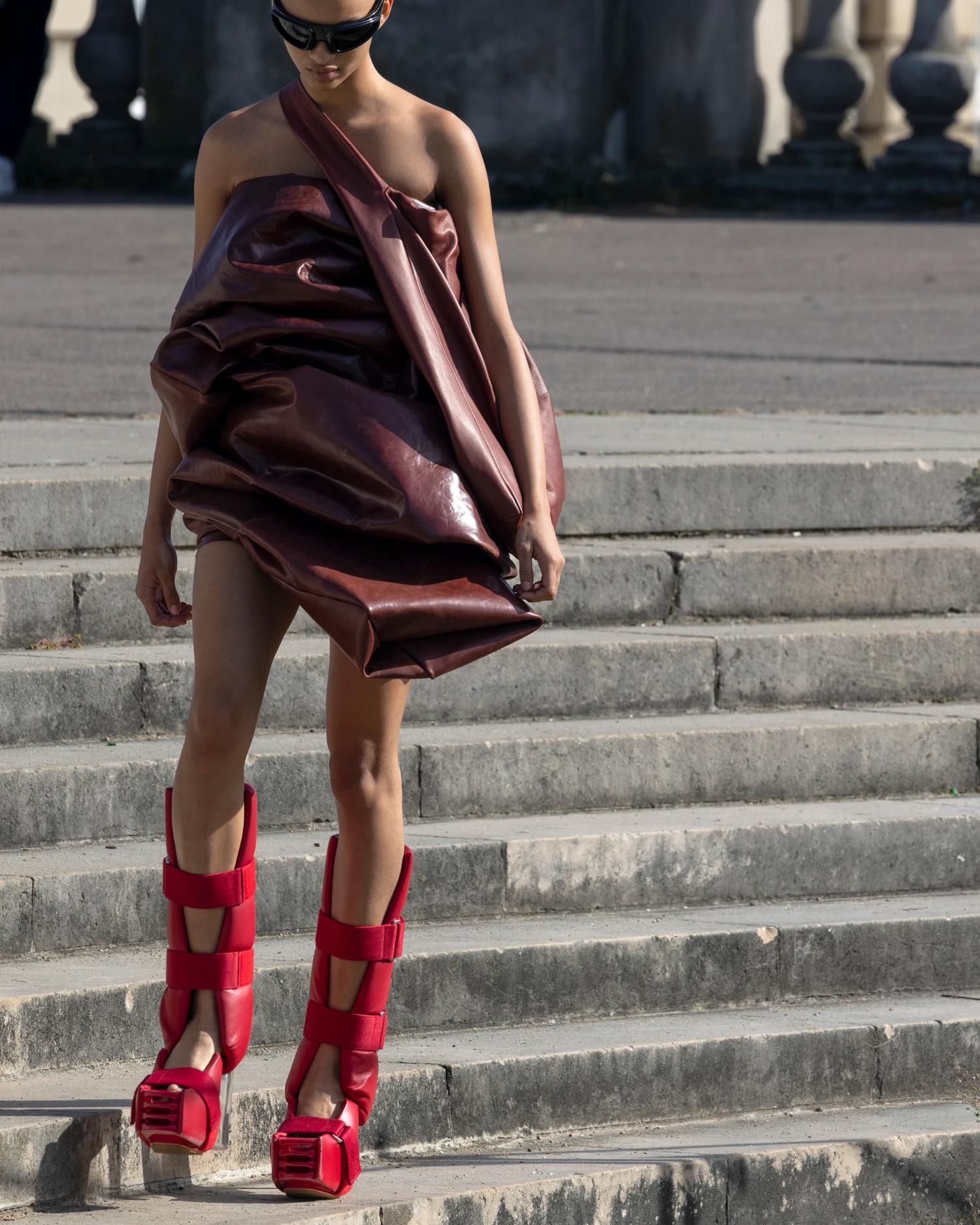 Ana Portela in Rick Owens Red Boots 