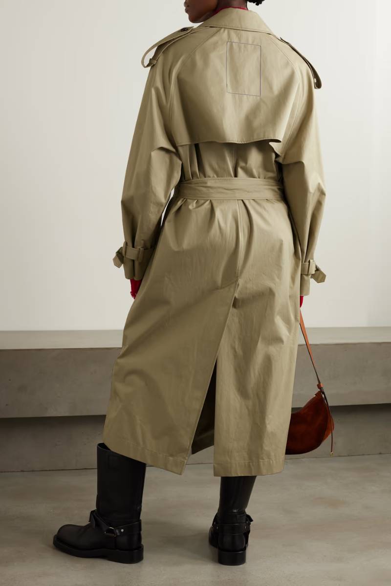 BURBERRY Belted double-breasted cotton-gabardine trench coat  NET-A-PORTER
