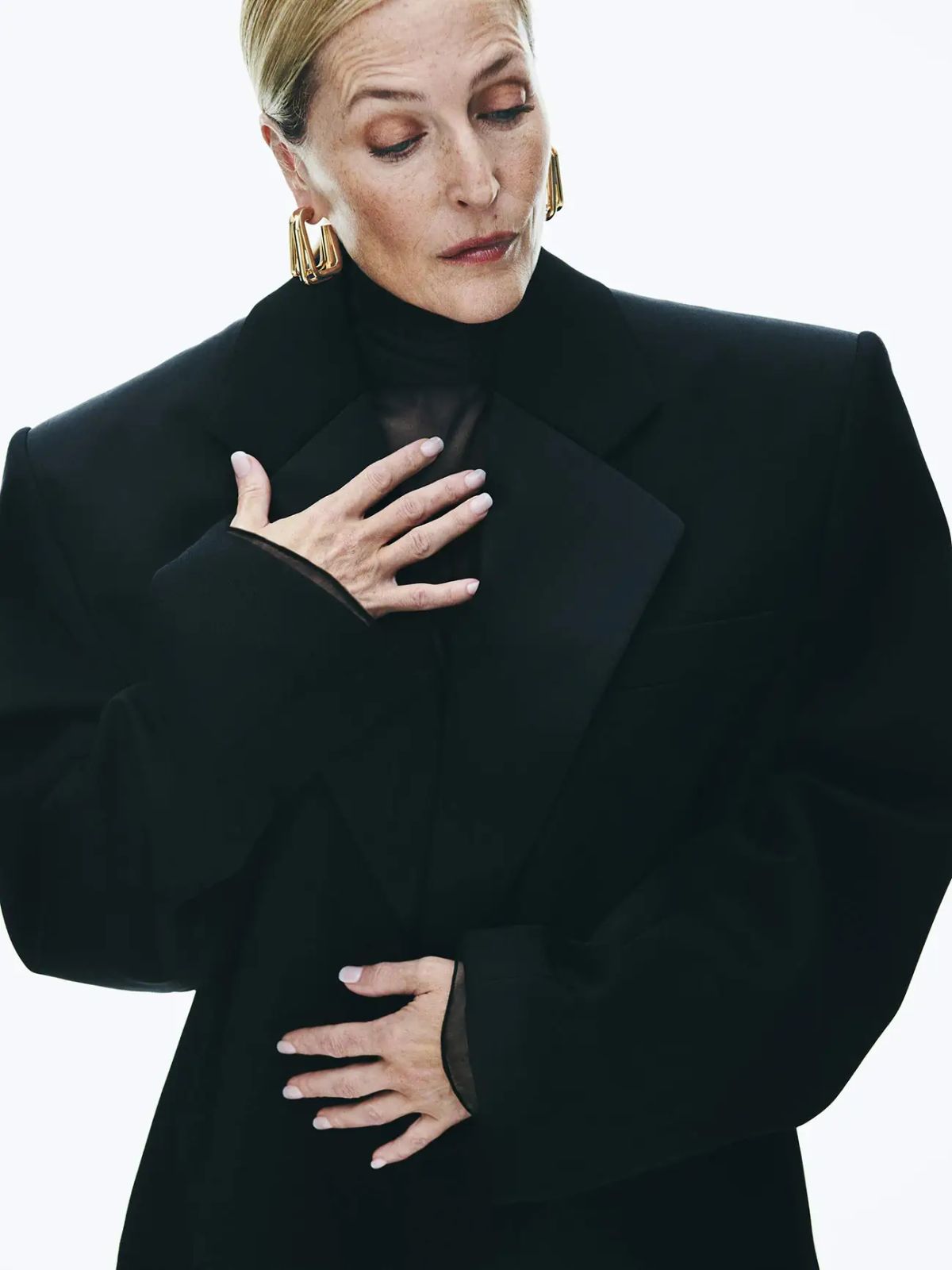 Gillian Anderson in Saint Laurent by Philip Messmann for Porter Magazine October 2023